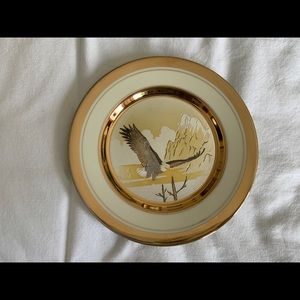 24k gold eagle chokin limited edition collectable plate.